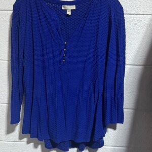 Dana Buchman Royal Blue Textured Blouse